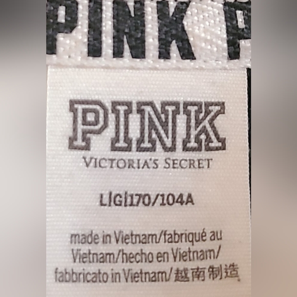 Victoria's Secret PINK Campus Crew Black Embroidered Red Rose Floral Sweatshirt - Picture 2 of 4